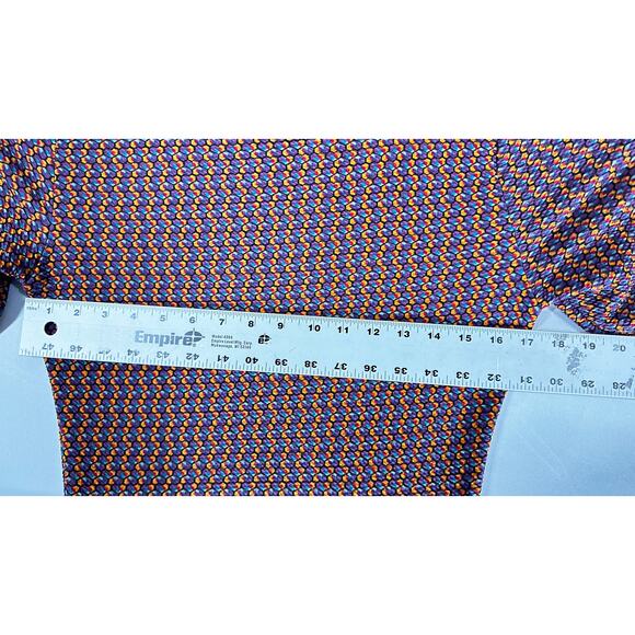 LuLaRoe Midi Dress Womens Size L Purple Orange Short Sleeve Fit Flare Scoop Neck - Picture 8 of 8